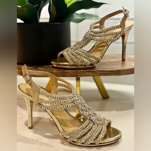 ANTONIO MELANI Champagne Gold Heels - Sz 7